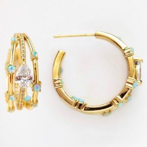 Melinda Maria Lola Gold Opal Hoops